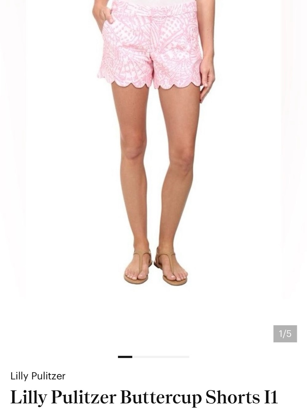 Lilly Pulitzer Pink Scallop-Hem High Shorts size 4